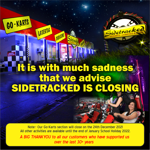 It is with much sadness that we advise Sidetracked is closing